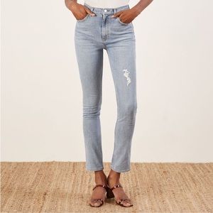 Reformation Light Blue Straight Leg Jeans